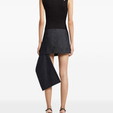 Courreges Black Asymmetric Neckline Top