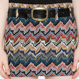 Missoni Multicolor Chevron Pattern Mini Skirt