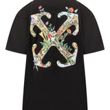 Off White Arrow Glass Flower Tee