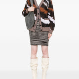 Missoni Brown Ribbed Stripe Skirt