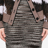 Missoni Brown Ribbed Stripe Skirt