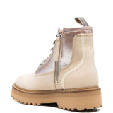 Woolrich Cream Exquisitely Durable Leather Lacing Boots