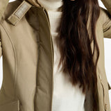 Woolrich Beige Hooded ArcticThermal Parka Flap Pockets