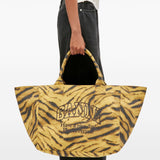 Ganni Tiger-print tote bag