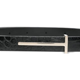 Tom Ford Black Crocodile Embossing Belt