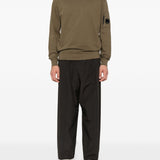 C.P. Company Green Crewneck Sweatshirt Goggle Pocket