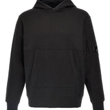 C.P. Company Black Hoodie Kangaroo Pocket LensDetail