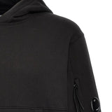 C.P. Company Black Hoodie Kangaroo Pocket LensDetail