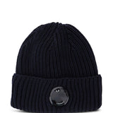 CP Company Beanie Blue Folded Brim GoggleLensDetail
