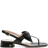 Valentino Garavani Black Bow Slingback Sandals