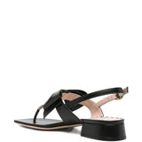 Valentino Garavani Black Bow Slingback Sandals