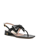 Valentino Garavani Black Bow Slingback Sandals