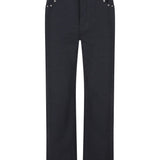Valentino Blue Studded Leather Logo Embroidered Trousers