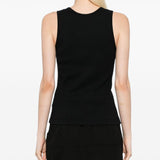 Maison Kitsuné Black Embroidered Tank Top