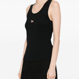 Maison Kitsuné Black Embroidered Tank Top