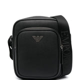 Emporio Armani Logo-plaque leather messenger bag