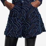 Emporio Armani Navy Embossed Jacquard Shorts