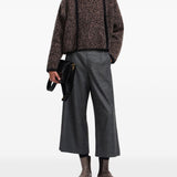 Emporio Armani V-neck cardigan in mohair wool blend with all-over jacquard pattern