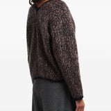 Emporio Armani V-neck cardigan in mohair wool blend with all-over jacquard pattern