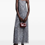 Emporio Armani Charcoal Embroidered Sequin Dress