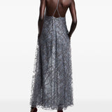 Emporio Armani Charcoal Embroidered Sequin Dress