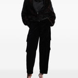 Emporio Armani Black Satin Flower Blouse