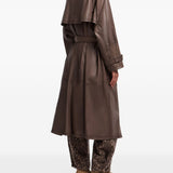 Emporio Armani Brown Double Breasted Trench