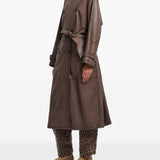 Emporio Armani Brown Double Breasted Trench