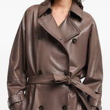 Emporio Armani Brown Double Breasted Trench