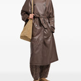 Emporio Armani Brown Double Breasted Trench