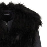Emporio Armani Polygon capsule collection two-in-one wool cloth jacket with faux fur gilet