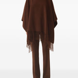 Fabiana Filippi Brown Fringed Hem Poncho