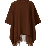 Fabiana Filippi Brown Fringed Hem Poncho