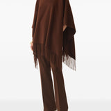 Fabiana Filippi Brown Fringed Hem Poncho