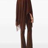 Fabiana Filippi Brown Fringed Hem Poncho