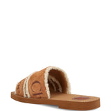 Chloé Brown Shearling Trim Sandals