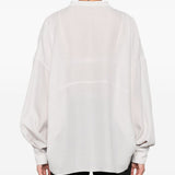 Brunello Cucinelli Grey Monili Chain Blouse