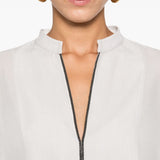 Brunello Cucinelli Grey Monili Chain Blouse