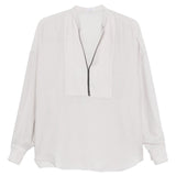 Brunello Cucinelli Grey Monili Chain Blouse