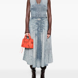 Diesel UltraExclusive Blue Distressed Logo Plaque Skirt