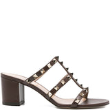 Valentino Garavani Sandals Brown Multi Strap Rockstud