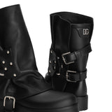 Dolce And Gabbana Black Studded Boots