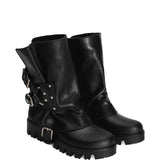 Dolce And Gabbana Black Studded Boots