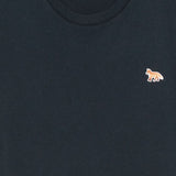 Maison Kitsuné Blue Embroidered Logo Tee