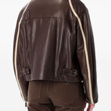Emporio Armani Brown Buckle Leather Jacket