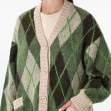Emporio Armani Emerald Argyle Cardigan