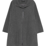 Emporio Armani Grey Two Way Zip Coat