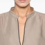 Brunello Cucinelli Camel Stone Embellished Blouse