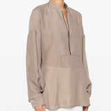 Brunello Cucinelli Camel Stone Embellished Blouse