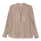 Brunello Cucinelli Camel Stone Embellished Blouse